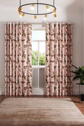 Ted Baker 'Opal Floral' Cotton Lined Curtains in Pink - Size: 228 cm width x 183 cm drop - thumbnail 4
