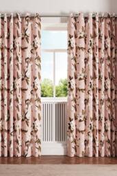 Ted Baker 'Opal Floral' Cotton Lined Curtains in Pink - Size: 228 cm width x 183 cm drop - thumbnail 1
