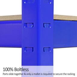 Monstershop Monster Racking T-Rax Strong Storage Shelves, Blue, 120cm W, 45cm D in Blue - thumbnail 5