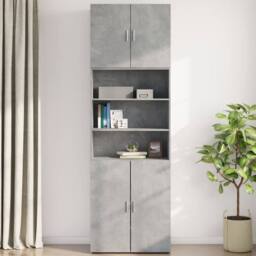 Berkfield Home Wall Cabinet Concrete Grey 80x42.5x64 cm Engineered Wood - thumbnail 3