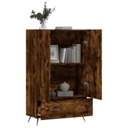 Berkfield Home Highboard Smoked Oak 69.5x31x115 cm Engineered Wood in Brown - thumbnail 3