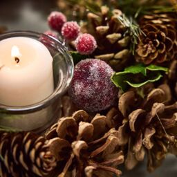 Dibor Citrus Spice Round Table Centrepiece Christmas Decoration Candle Holders Tealight Holder 30cm in Brown - thumbnail 5