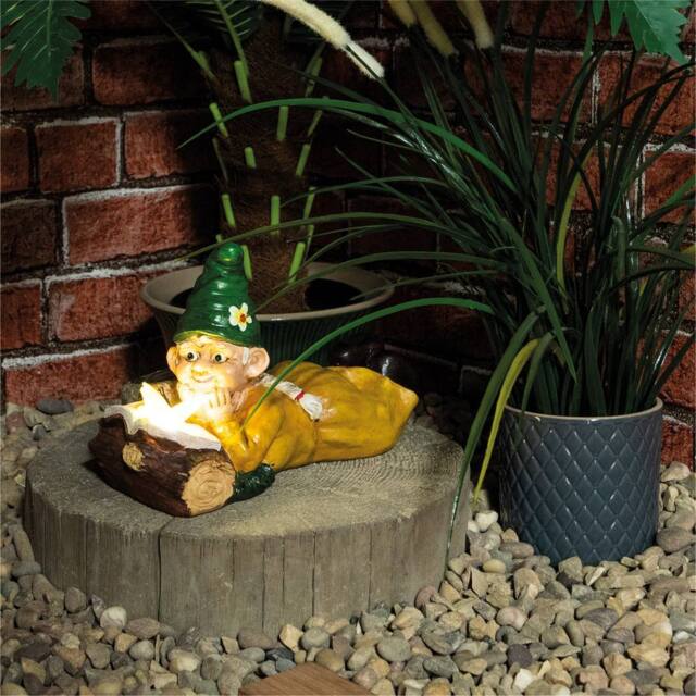 St Helens Female Gnome Lying by a Log in Green - image 1