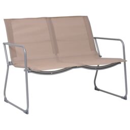 Berkfield Home 4 Piece Garden Lounge Set Fabric & Steel Taupe - thumbnail 3