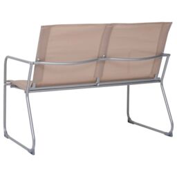 Berkfield Home 4 Piece Garden Lounge Set Fabric & Steel Taupe - thumbnail 4