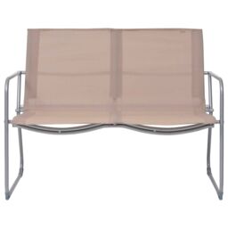 Berkfield Home 4 Piece Garden Lounge Set Fabric & Steel Taupe - thumbnail 2