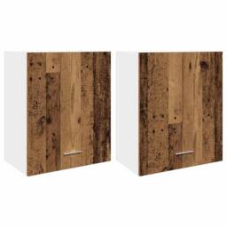 Berkfield Home Hanging Cabinets 2 pcs Old Wood 50x31x60 cm Engineered Wood in Brown - Size: 50 x 31 x 60 cm - thumbnail 1