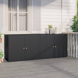 Berkfield Home Garden Storage Cabinet Black 198x55.5x80 cm Poly Rattan