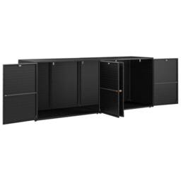 Berkfield Home Garden Storage Cabinet Black 198x55.5x80 cm Poly Rattan - thumbnail 3