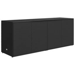Berkfield Home Garden Storage Cabinet Black 198x55.5x80 cm Poly Rattan - thumbnail 6