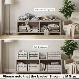 SPETLEK Wooden Crates shelve Box Christmas Gift Hampers Medium in Light Grey - Size: Large - thumbnail 5