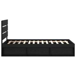 Berkfield Home Bed Frame with Headboard Black 75 x 190 cm Solid Pine Wood - thumbnail 8