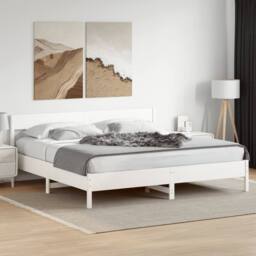 Berkfield Home Bed Frame without Mattress White 180x200 cm Super King Solid Wood Pine - thumbnail 2