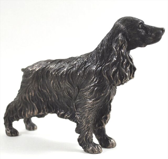 Animal Crackers Cocker Spaniel Dog Figurine In Solid Cold Cast Bronze, Quality Dog Lover Home Decoration in Bronze - image 1