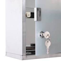 Hinsinc Wall Mount Lockable Metal First Aid Cabinet Glass Door 3 Shelves in Silver - thumbnail 6