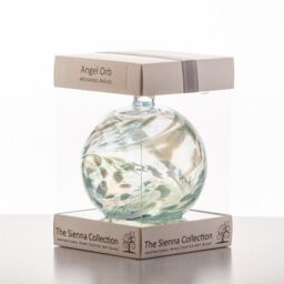 Sienna Glass Angel Orb - Archangel Raguel - Aquamarine in Pale Blue - thumbnail 2