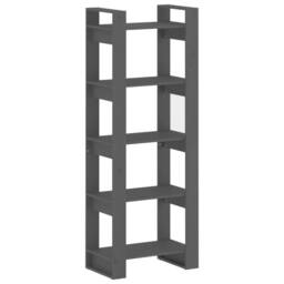 Berkfield Home Beautiful Book Cabinet/Room Divider Grey 60x35x160 cm Solid Wood - Size: 60 x 35 x 160 cm - thumbnail 3