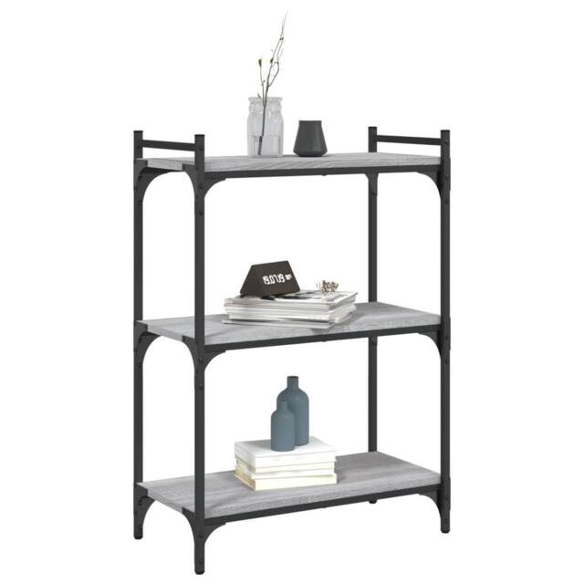 Berkfield Home Decorative Bookcase 3-Tier Grey Sonoma 60x30x86 cm Engineered Wood - Size: 60 x 30 x 86 cm - image 1