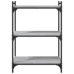 Berkfield Home Decorative Bookcase 3-Tier Grey Sonoma 60x30x86 cm Engineered Wood - Size: 60 x 30 x 86 cm - thumbnail 4
