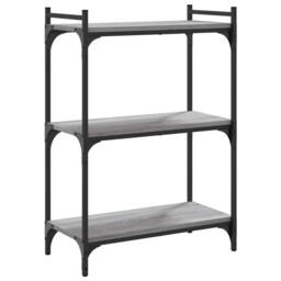 Berkfield Home Decorative Bookcase 3-Tier Grey Sonoma 60x30x86 cm Engineered Wood - Size: 60 x 30 x 86 cm - thumbnail 6