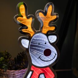 Samuel Alexander 40cm Infinity Standing Christmas Reindeer with Metal Base, White & Red LEDs - thumbnail 6