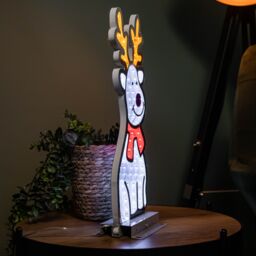 Samuel Alexander 40cm Infinity Standing Christmas Reindeer with Metal Base, White & Red LEDs - thumbnail 5