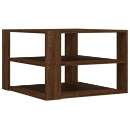 Berkfield Home Coffee Table Brown Oak 59.5x59.5x40 cm Engineered Wood - thumbnail 2