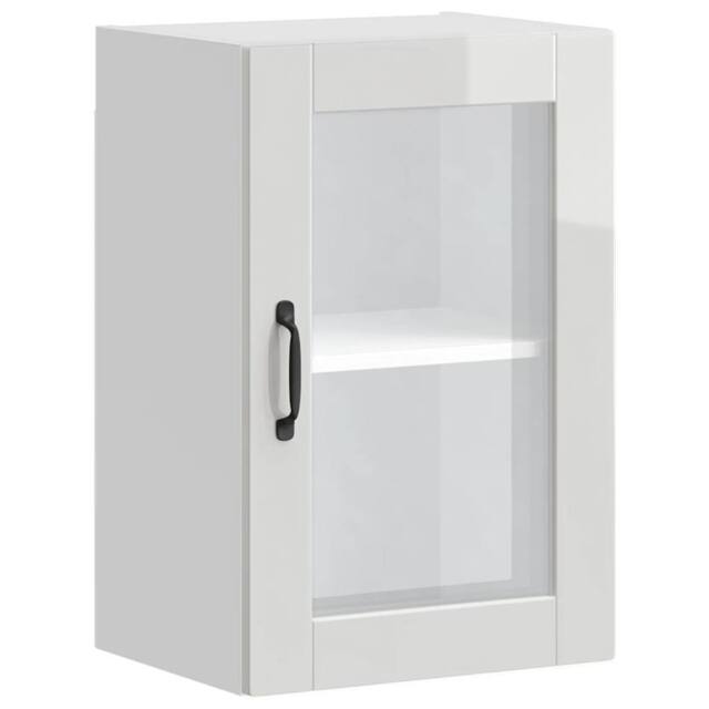 Berkfield Home Kitchen Wall Cabinet with Glass Door¬†Porto High Gloss White - image 1
