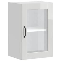 Berkfield Home Kitchen Wall Cabinet with Glass Door¬†Porto High Gloss White - thumbnail 1