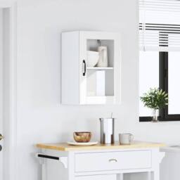 Berkfield Home Kitchen Wall Cabinet with Glass Door¬†Porto High Gloss White - thumbnail 3