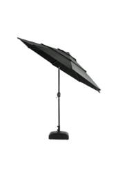 Garden Sanctuary 3-Tier Outdoor Garden Umbrella with Crank & Concrete-Filled Stand in Dark Grey - thumbnail 3