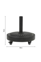 Garden Sanctuary 3-Tier Outdoor Garden Umbrella with Crank & Concrete-Filled Stand in Dark Grey - thumbnail 6