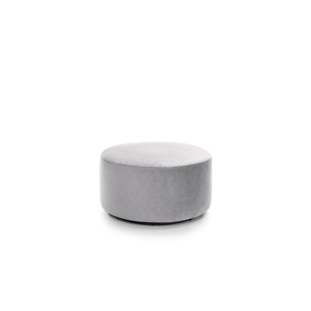 Abakus Direct Chicago Spill-Proof Velvet Quilted Swivel Footstool in Light Grey - image 1