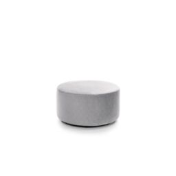 Abakus Direct Chicago Spill-Proof Velvet Quilted Swivel Footstool in Light Grey