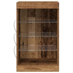 Berkfield Home Sideboard with LED Lights Old Wood 41x37x67 cm in Brown - Size: 41 x 37 x 67 cm - thumbnail 5