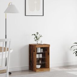 Berkfield Home Sideboard with LED Lights Old Wood 41x37x67 cm in Brown - Size: 41 x 37 x 67 cm - thumbnail 1