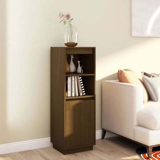 Berkfield Home Highboard Honey Brown 37x34x110 cm Solid Wood Pine - Size: 37 x 34 x 110 cm - image 1