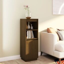 Berkfield Home Highboard Honey Brown 37x34x110 cm Solid Wood Pine - Size: 37 x 34 x 110 cm - thumbnail 1