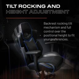 X Rocker Drogon Ergonomic PC Gaming Chair with Lumbar Support Cushion in Blue - thumbnail 6
