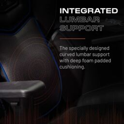 X Rocker Drogon Ergonomic PC Gaming Chair with Lumbar Support Cushion in Blue - thumbnail 5