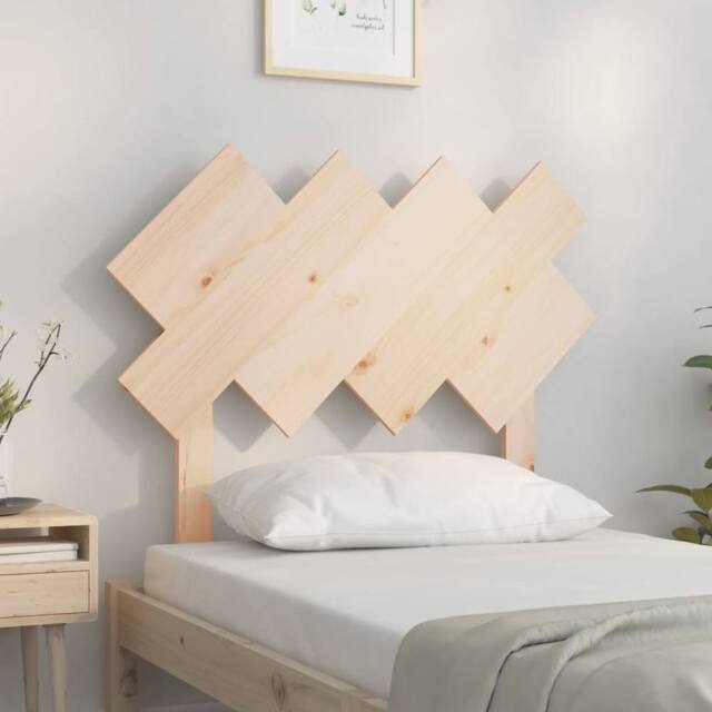 Berkfield Home Beautiful Bed Headboard 92x3x81 cm Solid Wood Pine in Light Tan - Size: 92 x 3 x 81 cm - image 1