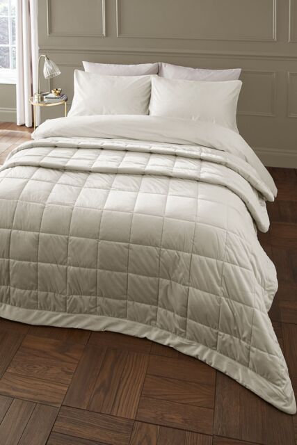 Catherine Lansfield 'Kingsley Matt Velvet' Quilted Bedspread in Cream - image 1