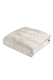 Catherine Lansfield 'Kingsley Matt Velvet' Quilted Bedspread in Cream - thumbnail 3