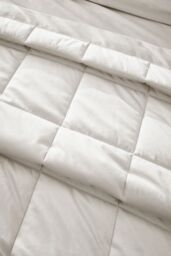 Catherine Lansfield 'Kingsley Matt Velvet' Quilted Bedspread in Cream - thumbnail 2