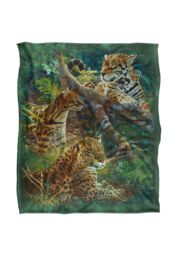 JQ Licensing Jmm-Jp Jungle Cats Leopards Silky Touch Super Soft Throw Blanket 152 X 127 cm in White - thumbnail 1