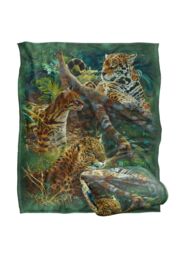 JQ Licensing Jmm-Jp Jungle Cats Leopards Silky Touch Super Soft Throw Blanket 152 X 127 cm in White - thumbnail 2