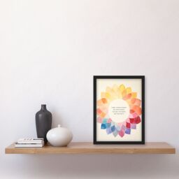 Artery8 Wall Art Print Truth Cannot Be Hidden Buddhist Mindfulness Quote Mandala Framed Art in Orange - Size: A4 - thumbnail 4