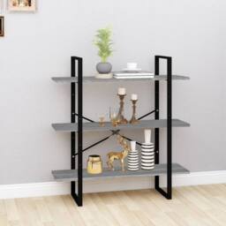 Berkfield Home Decorative Book Cabinet Grey Sonoma 100x30x105 cm Engineered Wood - Size: 100 x 30 x 105 cm - thumbnail 2