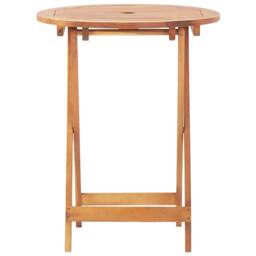 Berkfield Home Beautiful 3 Piece Bistro Set Leaf Pattern Fabric & Solid Wood in Light Brown - thumbnail 6