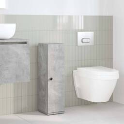 Berkfield Home Durable Bathroom Cabinet with Roll Holder Concrete Grey 20.5x22x72 cm